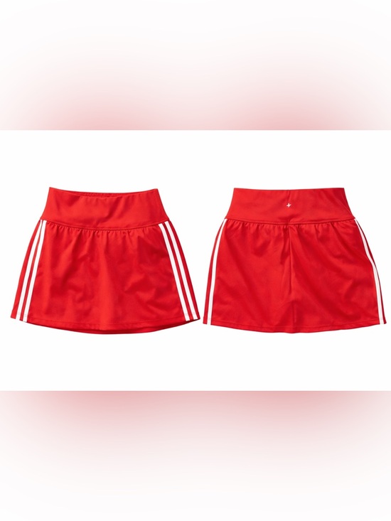 Halara Red Athletic Skort Built-In Shorts Side Stripe Tennis Golf Small NWOT - Picture 2 of 3